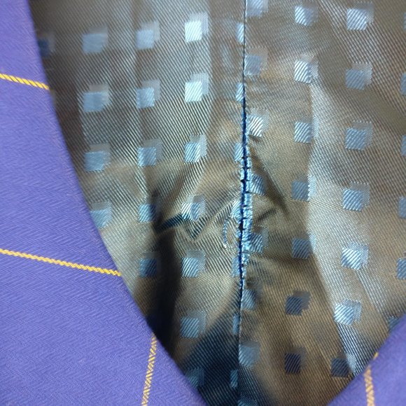 CEO Dress Shirt Double breasted Vest, Blue Checkered Vest, Formal Shirt Vest 36R - Picture 10 of 12